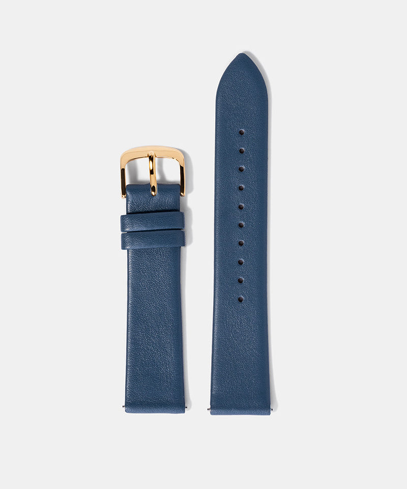 M01 Gold Steel Blue Leather - Monofore - 18MM