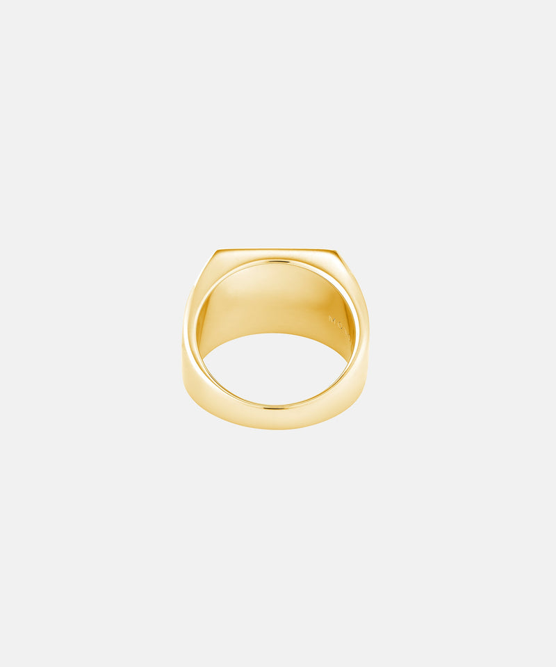 Square Tiger Eye Ring Gold