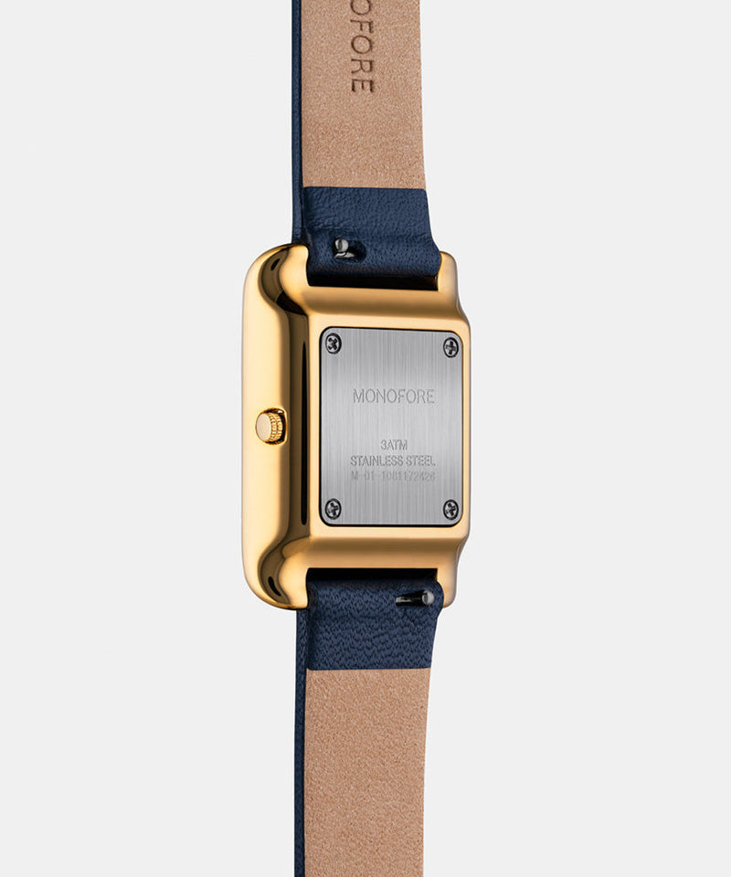 M01 Gold White - Navy Leather - Monofore - 35MM